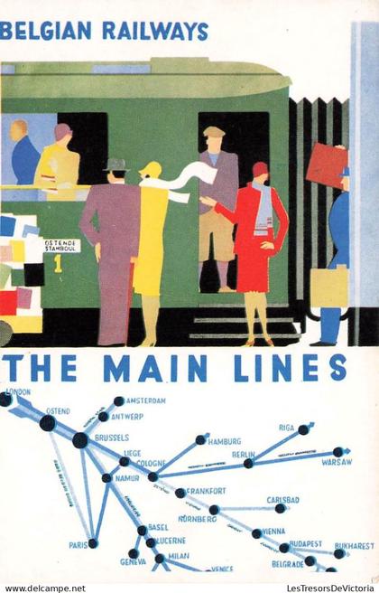 [-10%] BELGIQUE - Belgian Railways - The main lines - Carte - Métro - Carte Postale