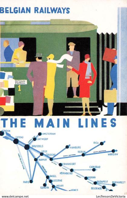 [-5%] BELGIQUE - Belgian Railways - The main lines - Carte - Métro - Carte Postale