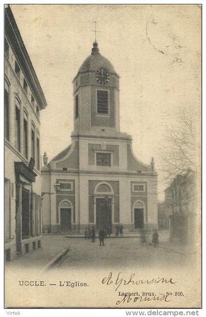 Uccle - Ukkel :  L'église       ( ecrit 1904  avec timbre   )