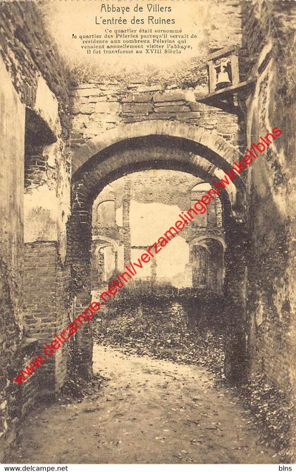 Abbaye - l'entrée des Ruines - Villers-la-Ville