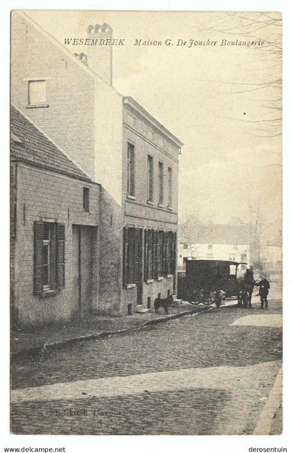 Wesembeek Maison G. De Joncker Boulangerie Ch. Devos [Wezembeek Oppem bakker bakkerij boulanger attelage paard kar]