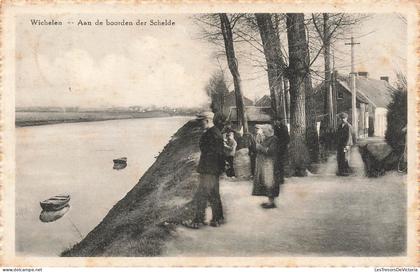 [-5%] BELGIQUE - Wichelen - Sur les rives de lEscaut - Carte postale ancienne