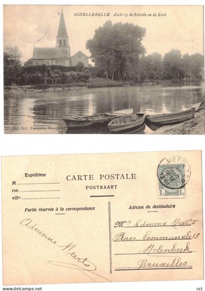 Schellebelle  Wichelen  Zicht op de Schelde en de Kerk