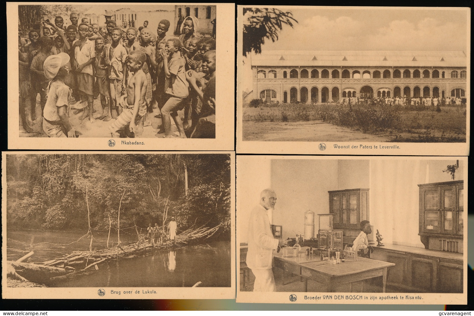 BELGISCH CONGO  9  KAARTEN   KWANGO  PATERS JEZUIETEN IN BELGISCH CONGO      ZIE  SCANS