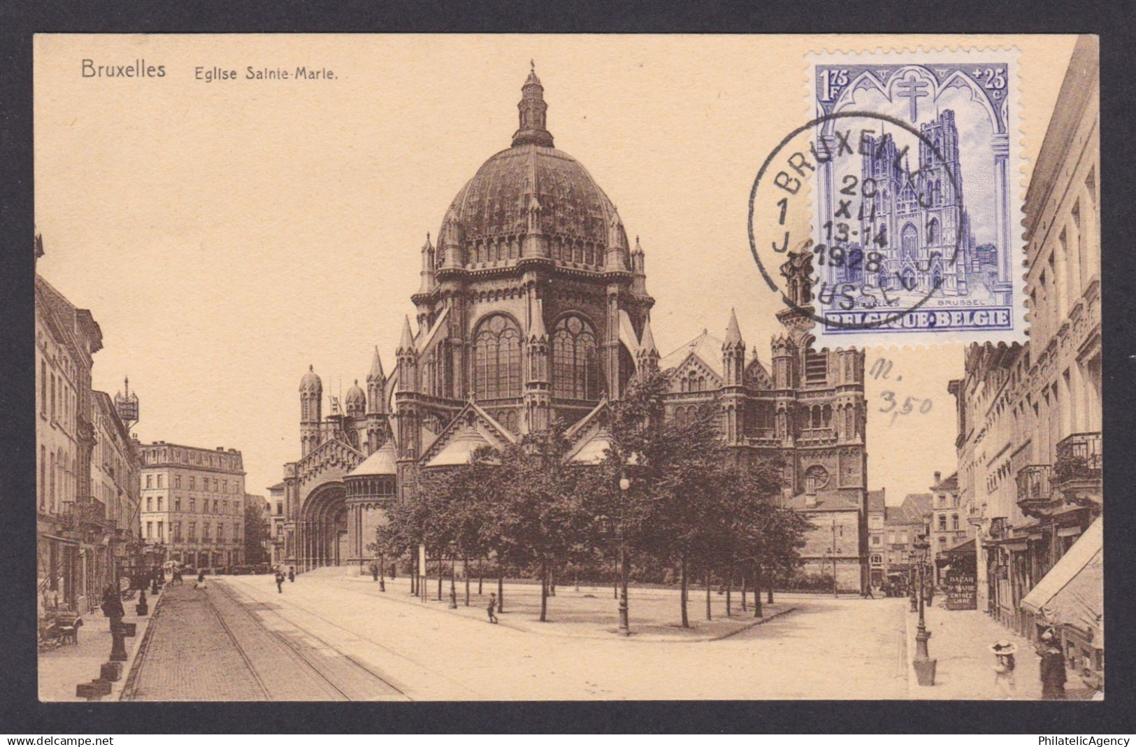 BELGIUM, Postcard, Brussels, Eglise Sainte-Marie