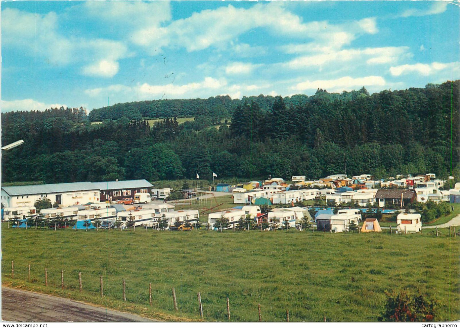 Belgium postcard Camping Pont de Bergueme Tenneville 1979