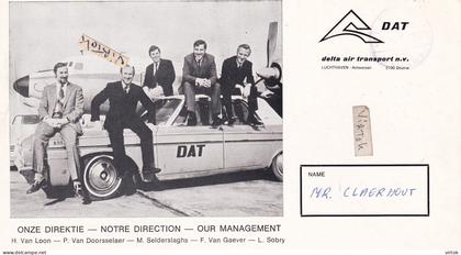 DEURNE : Delta air transport N.V. onze direktie : luchthaven Antwerpen   doc   20 x 11 cm           see scans