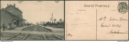 Carte postale - Ardoye / Ardooie de statie (1910) + cachet ! TB