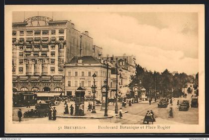 AK Brüssel / Bruxelles, Boulevard Botanique et Place Rogier
