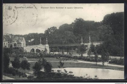 AK Bruxelles-Laeken, Boulevard Emile Bockstael et square Clémentine