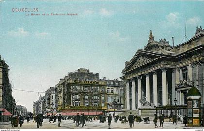 CPA BRUXELLES La bourse et le Boulevard Anspach