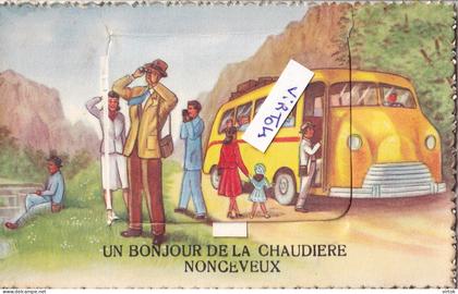 Nonceveux - Aywaille       (  carte a système  avec des petites vue )    autobus