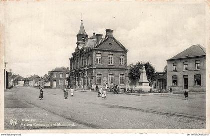 BELGIQUE - Bernissart - maison Communale - Monument - place - vélo - transport - Edit Nels - Carte Postale Ancienne