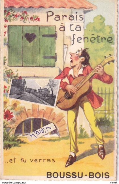 BOUSSU - Bois    :    carte a système