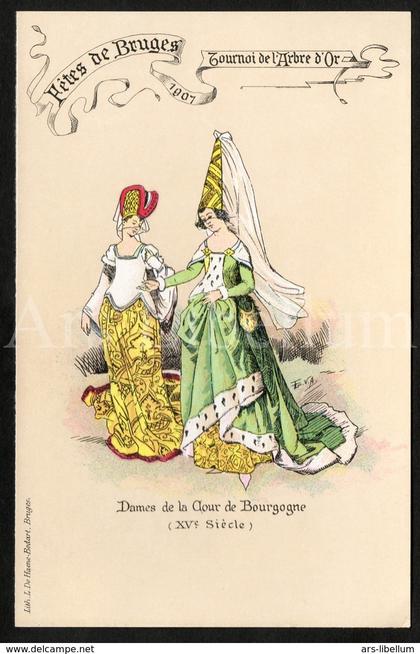 Postcard / unused / Stad Brugge / Steekspel van den Gulden Boom / 1907 / artist signed / Flor Van Acker