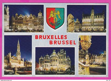 280822 / Belgium - Bruxelles Brussel Brussels - Night  Architectural landmarks from the city Lion Statue PC Belgique