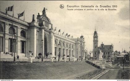 CPA Brüssel Brüssel, Ausstellung 1910, Hauptfassade, Pavillon der Stadt Brüssel