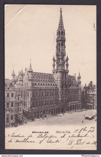 Vintage Postcard Belgium Brussels City Hall 1904