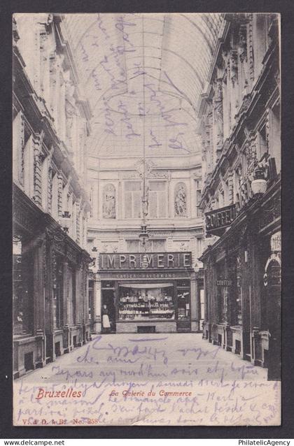 Vintage Postcard Belgium Brussels Commerce Gallery 1903
