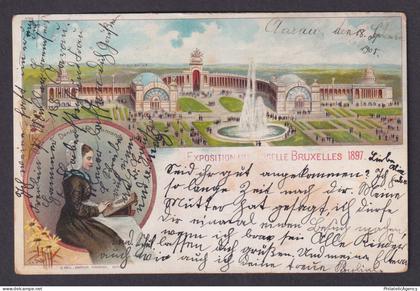 Vintage Postcard Belgium Brussels International Exposition 1897