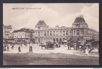 Vintage Postcard Belgium Brussels North Station