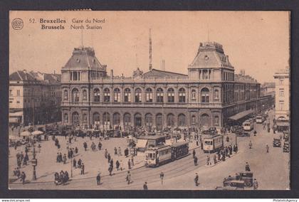 Vintage Postcard Belgium Brussels North Station 1927