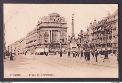 Vintage Postcard Belgium Brussels Place de Brouckere