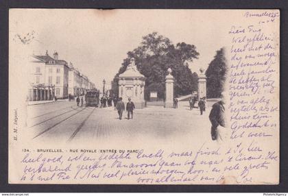 Vintage Postcard Belgium Brussels Royale Street Parc 1904
