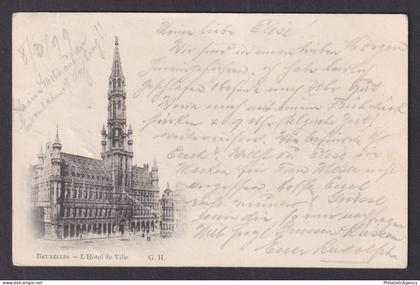 Vintage Postcard Belgium Brussels Town Hall 1899