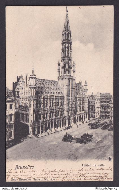 Vintage Postcard Belgium Brussels Town Hall 1902
