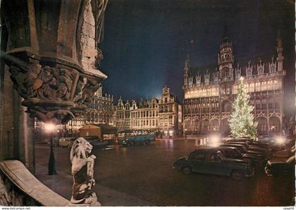 CPM Bruxelles grand place la maison du roi et les maisons des corporations la nuit