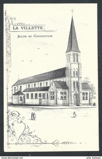 +++ CPA - LA VILLETTE - MARCINELLE - Eglise en construction //