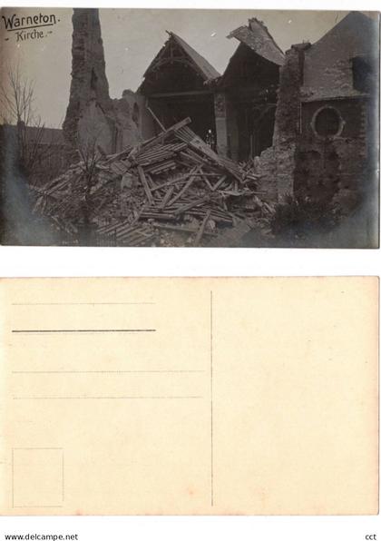 Warneton  CARTE PHOTO   Kirche