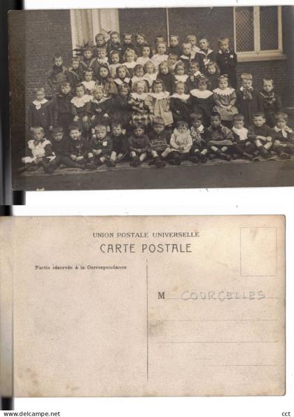 Courcelles   CARTE PHOTO    Ecole Communale Courcelles-Trieu  I - 1907