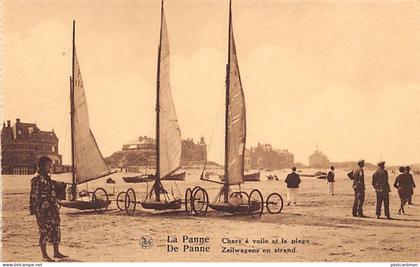 België - DE PANNE (W. Vl.) Zeilwagens en strand - Chars à voile