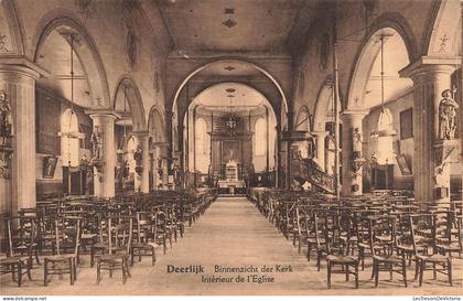 [-15%] BELGIQUE - Deerlijk - Binnenzicht der Kerk - Chaise - Architecture - Carte postale ancienne