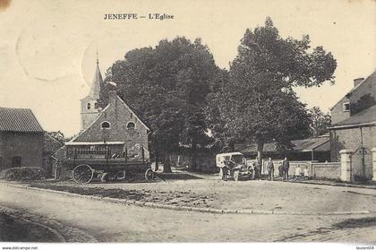 DONCEEL.  JENEFFE.  L'EGLISE. BELLE ANIMATION AUTO, ATTELAGE..