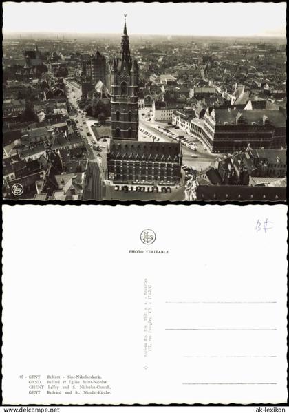 Gent Ghent (Gand) Stadt-Panorama mit Belfort Sint-Nikolaaskerk 1960
