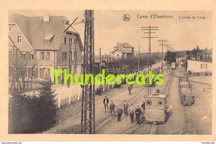 CPA CAMP D'ELSENBORN KAMP TE ELSENBORN  L'ENTREE DU CAMP TRAIN