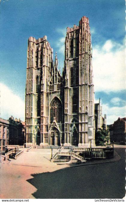 [-5%] BELGIQUE - Bruxelles - Collégiale Sainte Gudule - Colorisé - Carte postale ancienne