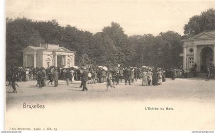 [-5%] BELGIQUE - Bruxelles - LEntrée du Bois - Animé - Carte Postale Ancienne