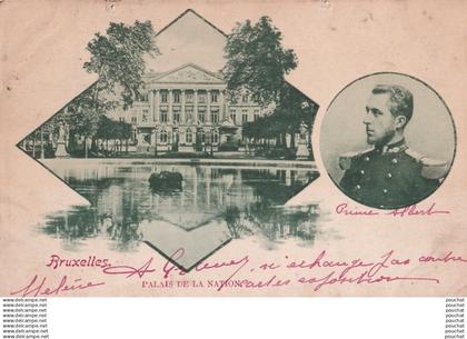 E3- BRUXELLES - PALAIS DE LA NATION - EN MEDAILLON LE PRINCE ALBERT - EN 1 901 - 2 SCANS