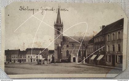 FLOBECQ VLOESBERG Grand’Place CP édit Lison-Dherte librairie-imprimerie Coins coupés