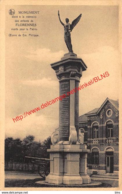 Monument élevé à la Mémoire des enfants de Florennes morts pour la Patrie - Florennes
