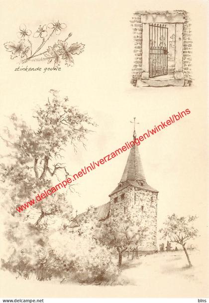 De Mot met de Sint-Maartenskerk en oude grafkruisen - Voeren