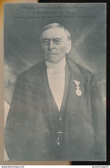 GAVERE  VIJFTIG JARIG JUBELFEEST VAN M.LOUIS HAEGHENS ALS BURGEMEESTER VAN GAVERE
