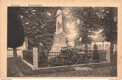 BELGIQUE - Rummen - Gedenkteeken - Uitg Adrien Rietjens - Stèle - Canon - Monument - Clôture - Carte Postale Ancienne