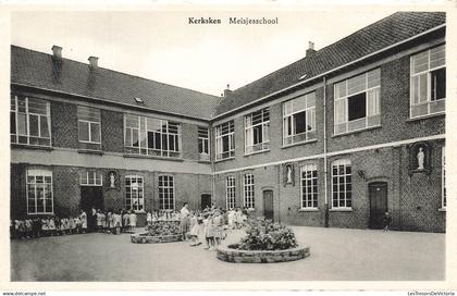 BELGIQUE - Kerksken - Meisjesschool - cour - élève - école - Uitg Gees Dorp - Carte Postale Ancienne