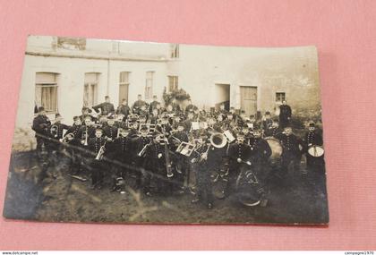 TOP RARE !! HABAY LA NEUVE - CPA PHOTO - FANFARE MUSIQUE ( VERS LE SOUS CHEF PERILLIAUX A THUILLIES )