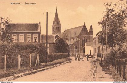 BELGIQUE - Marlinne - Darisstraat - Rue - Village - Eglise - Flèche - Ed Dethise - Animé - Carte postale ancienne
